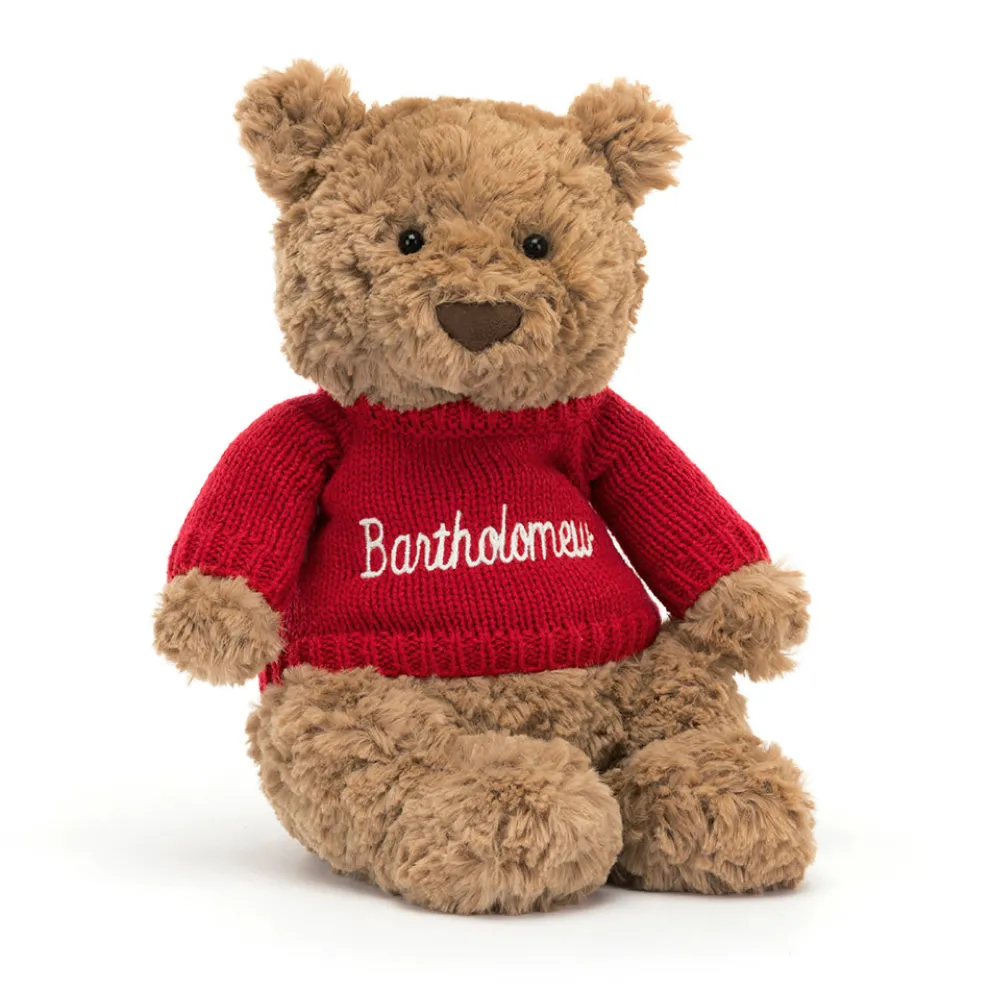 Bartholomew Bear with Personalised Red Jumper