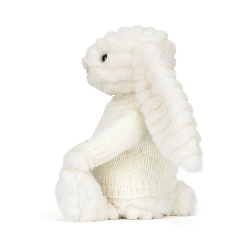 Bashful Luxe Bunny Nimbus with Personalised Cream Jumper