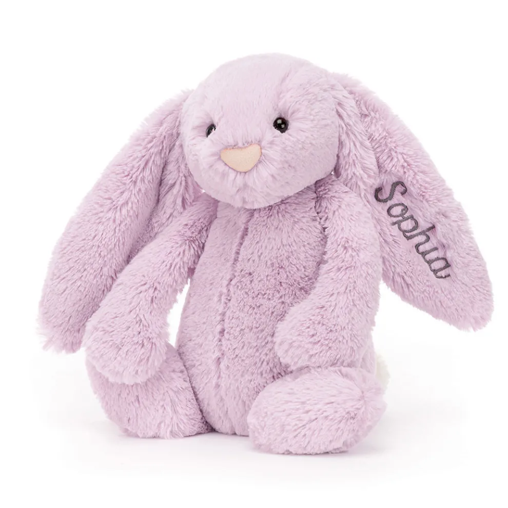 Personalised Bashful Lilac Bunny Medium