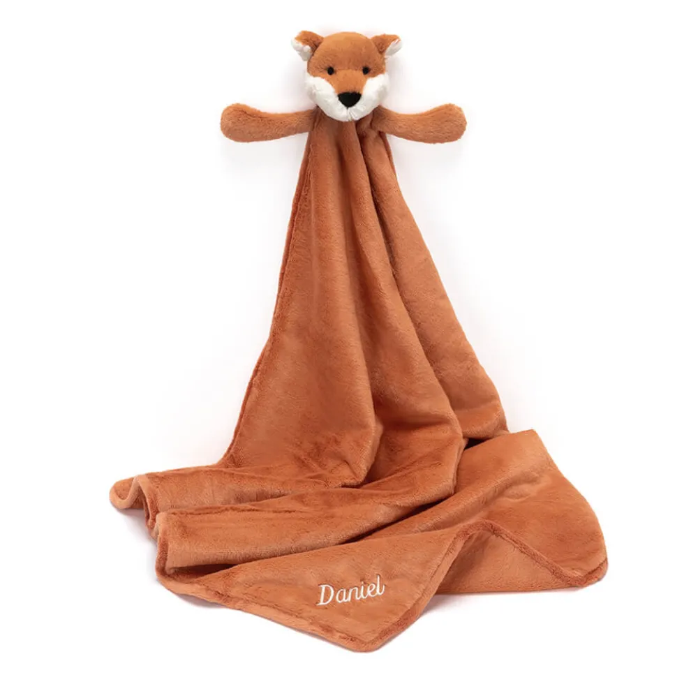 Personalised Bashful Fox Cub Blankie