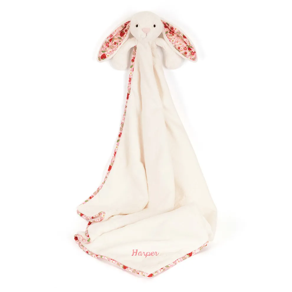 Personalised Blossom Cream Bunny 'Berry' Blankie